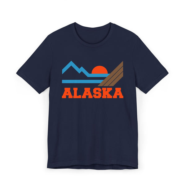 Alaska Retro Mountains Sunset T-Shirt | Vintage Alaska Tee