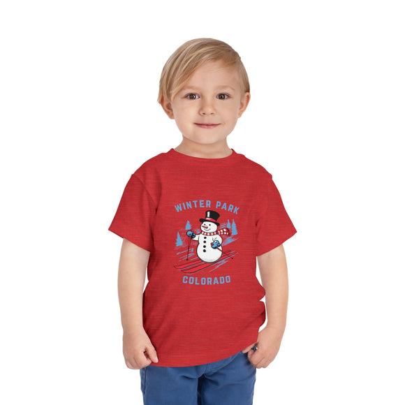 Winter Park, Colorado Toddler Skiing Snowman Graphic Tee - Kids Winter Park Shirt