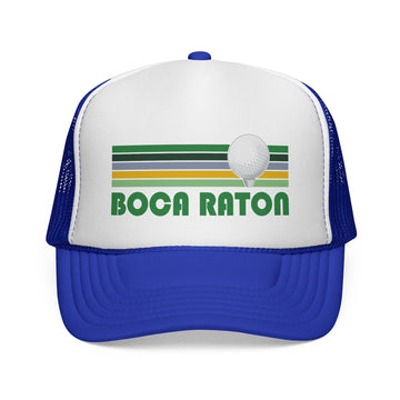 Buy royal Boca Raton, Florida Retro Golf Trucker Hat