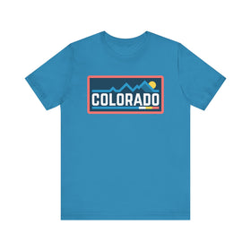 Buy aqua Colorado T Shirt - Retro Graphic Colorado Tee