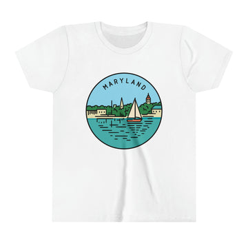 Buy white Maryland Youth T-Shirt - Unisex Kids Maryland Shirt