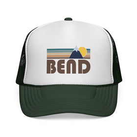 Bend, Oregon Retro Mountains Trucker Hat - Vintage Style Bend Cap - 0