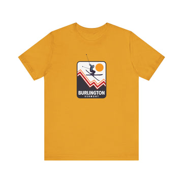 Buy mustard Burlington, Vermont T-Shirt - Snow Ski Jump Unisex Burlington Shirt