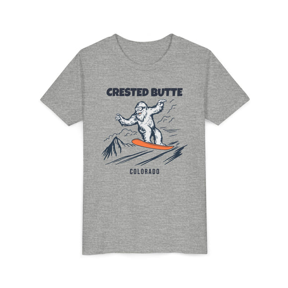 Crested Butte, Colorado Yeti Snowboard Youth Tee - Kids Skiing Shirt