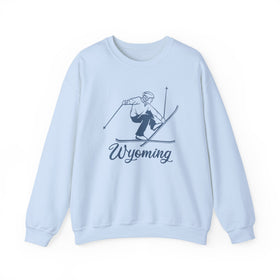 Buy light-blue Wyoming Sweatshirt - Vintage Skiing Graphic Crewneck