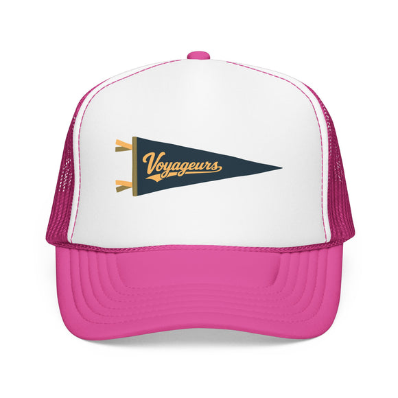 Voyageurs National Park Pennant Trucker Hat — Vintage Foam Mesh Cap