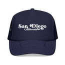Kids San Diego, California Trucker Hat Foam - Youth Snapback on white background