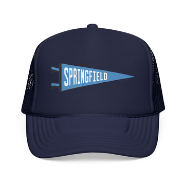 Springfield, Illinois Pennant Trucker Hat — Retro Flag Foam Cap