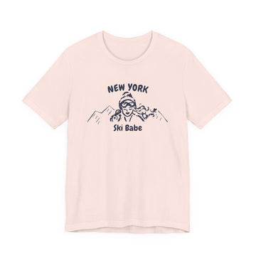 New York Ski Babe T‑Shirt - Retro Skiing Graphic Tee - 0