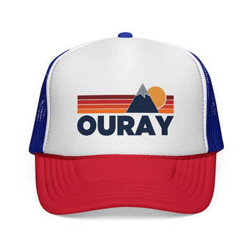Ouray, Colorado Retro Mountains Trucker Hat - Vintage Style Ouray Cap