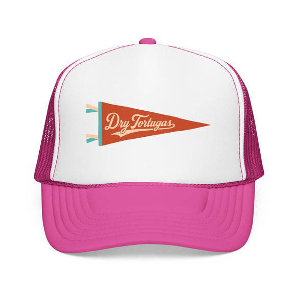 Dry Tortuga National Park Pennant Trucker Hat — Vintage Foam Mesh Cap