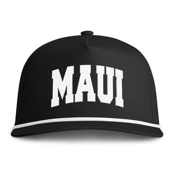 Buy black Maui, Hawaii Embroidered Rope Hat - Vintage Sunwashed Rope Cap, Comfort Colors