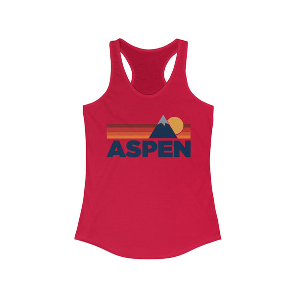 Aspen, Colorado Women's Racerback Tank Top - Mountain Lover Sleeveless Shirt, Women's Aspen Hiking Tank