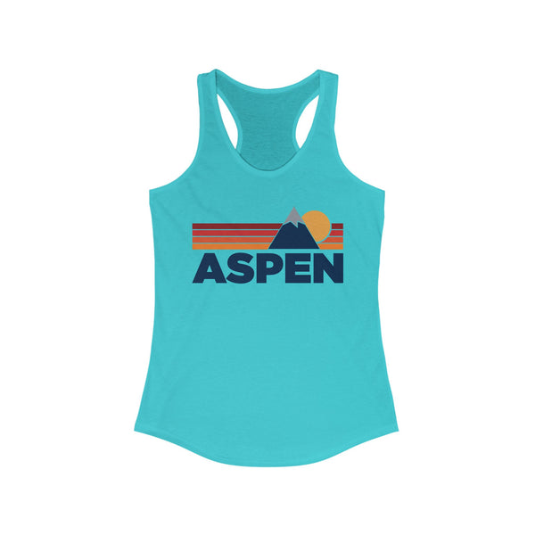 Aspen, Colorado Women's Racerback Tank Top - Mountain Lover Sleeveless Shirt, Women's Aspen Hiking Tank