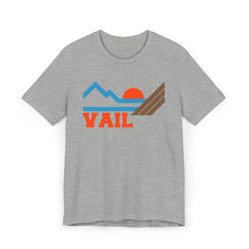Buy athletic-heather Vail, Colorado Retro Mountains Sunset T-Shirt | Vintage Vail Tee