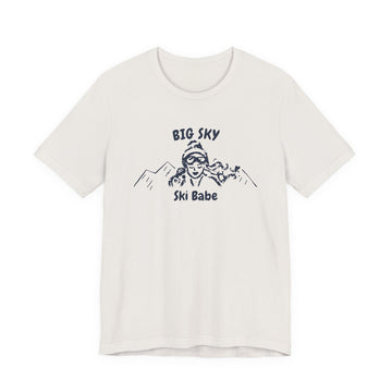 Buy vintage-white Big Sky, Montana Ski Babe T‑Shirt - Retro Skiing Graphic Tee