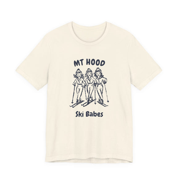 Mt Hood, Oregon Ski Babes T‑Shirt — Retro Skiing Graphic Tee