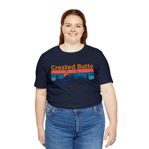 Crested Butte, Colorado Shirt - Mountain Sunset Unisex Crested Butte T-Shirt