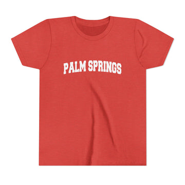 Buy heather-red Palm Springs, California Youth Graphic Tee - Kids Palm Springs T Shirt