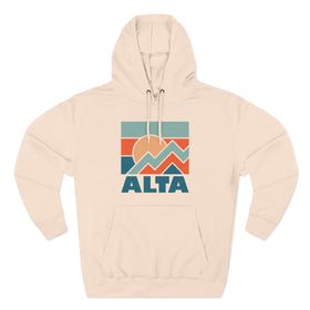 Buy pale-pink Alta, Utah Hoodie - Retro Mountain Unisex Sweatshirt