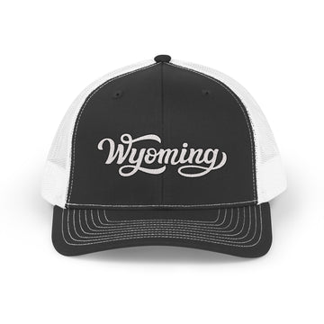 Wyoming Snapback Trucker Cap - Embroidered Wyoming Hat - 0