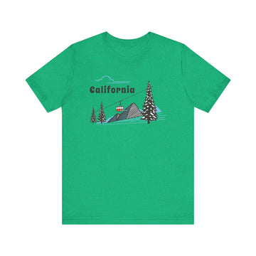 California T-Shirt - Retro Ski Mountain Gondola Unisex California Shirt - 0