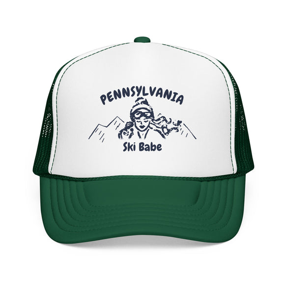 Pennsylvania Ski Babe Trucker Hat — Foam Mesh Cap