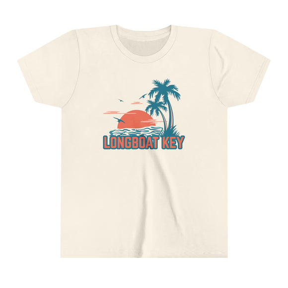Longboat Key, Florida Youth Shirt - Retro Palm Tree Longboat Key Kid's T-Shirt