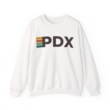 Portland, Oregon PDX Retro Stripe Sweatshirt