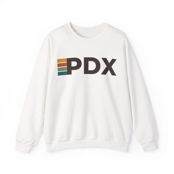 Portland, Oregon PDX Retro Stripe Sweatshirt