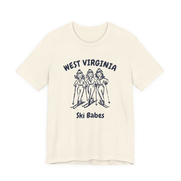West Virginia Ski Babes T‑Shirt — Retro Skiing Graphic Tee