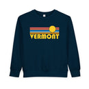 Vermont Toddler Sweatshirt - Retro Sun Vermont Toddler Crewneck Sweatshirt-4