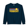Vermont Toddler Sweatshirt - Retro Sun Vermont Toddler Crewneck Sweatshirt