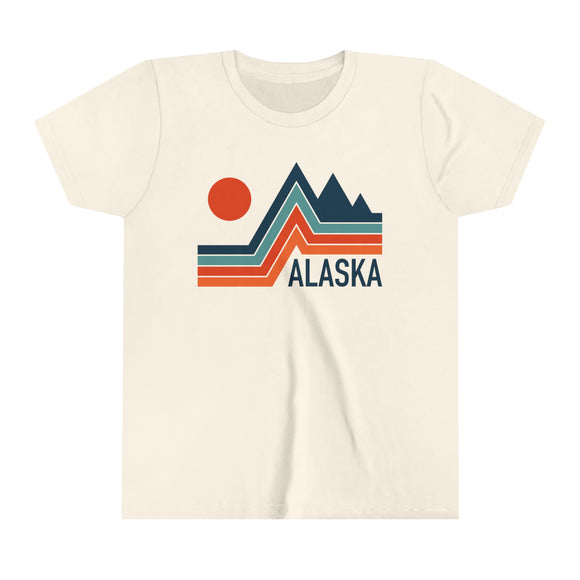 Alaska Youth Shirt - Retro Mountain Alaska Kid's T-Shirt