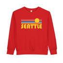 Seattle, Washington Toddler Sweatshirt - Retro Sun Seattle Toddler Crewneck Sweatshirt-6