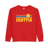 Seattle, Washington Toddler Sweatshirt - Retro Sun Seattle Toddler Crewneck Sweatshirt