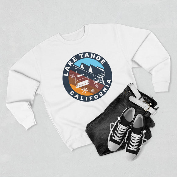 Premium Lake Tahoe, California Mountain Ski Lift Sweatshirt