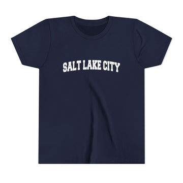 Buy navy Salt Lake City, Utah Youth Graphic Tee - Kids Salt Lake City T Shirt