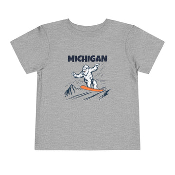Buy athletic-heather Michigan Yeti Snowboard Toddler Tee