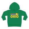 Ohio Toddler Hoodie - Retro Sunrise Unisex Ohio Toddler Sweatshirt