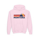 Montana Youth Hoodie Retro Mountain, Kids Pullover, Vintage Style Montana Sweatshirt-4