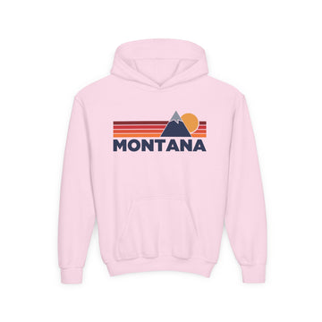 Buy light-pink Montana Youth Hoodie Retro Mountain, Kids Pullover, Vintage Style Montana Sweatshirt