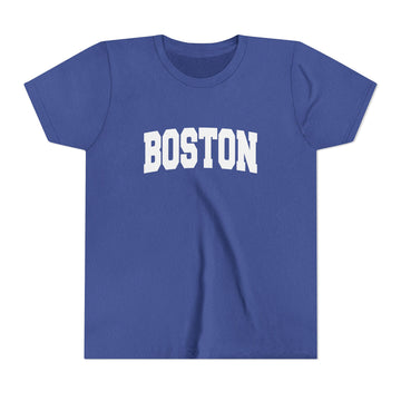Buy heather-true-royal Boston, Massachusetts Youth Graphic Tee - Kids Boston T Shirt