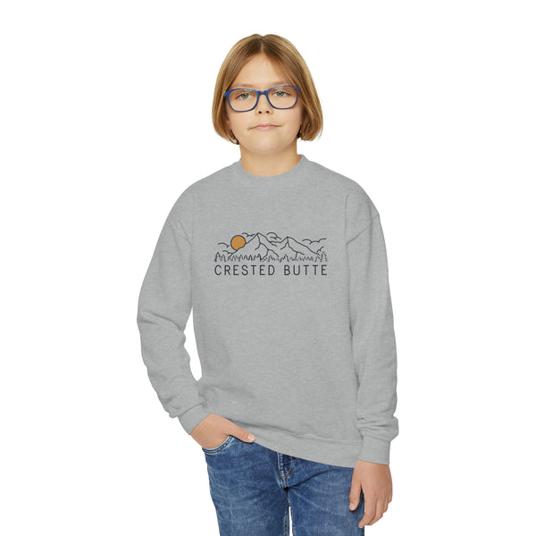 Crested Butte, Colorado Youth Sweatshirt - Unisex Kid's Crested Butte Crewneck Sweatshirt