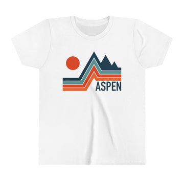 Aspen, Colorado Youth Shirt - Retro Mountain Aspen Kid's T-Shirt - Minimal Peak - 0