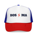 Boston, Massachusetts Retro Trucker Hat - Lightning Foam Cap-4