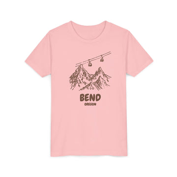 Buy pink Bend, Oregon Youth T-Shirt — Vintage Gondola Ski Mountain Tee