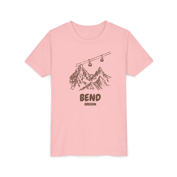 Bend, Oregon Youth T-Shirt — Vintage Gondola Ski Mountain Tee