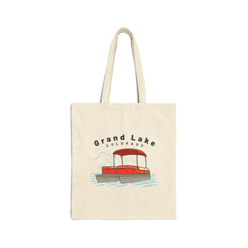 Grand Lake, Colorado Pontoon Boat Canvas Tote Bag - 15" x 16"