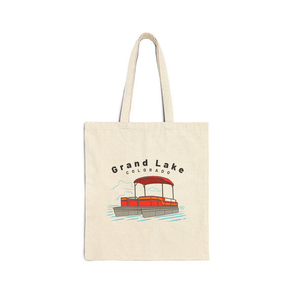 Grand Lake, Colorado Pontoon Boat Canvas Tote Bag - 15" x 16"